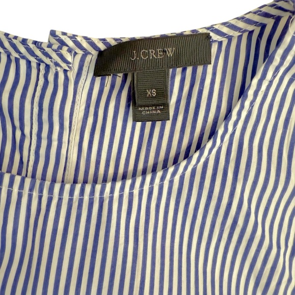 J.Crew Blue & White Striped Peplum Top 100% Cotton Size XS - Picture 8 of 10